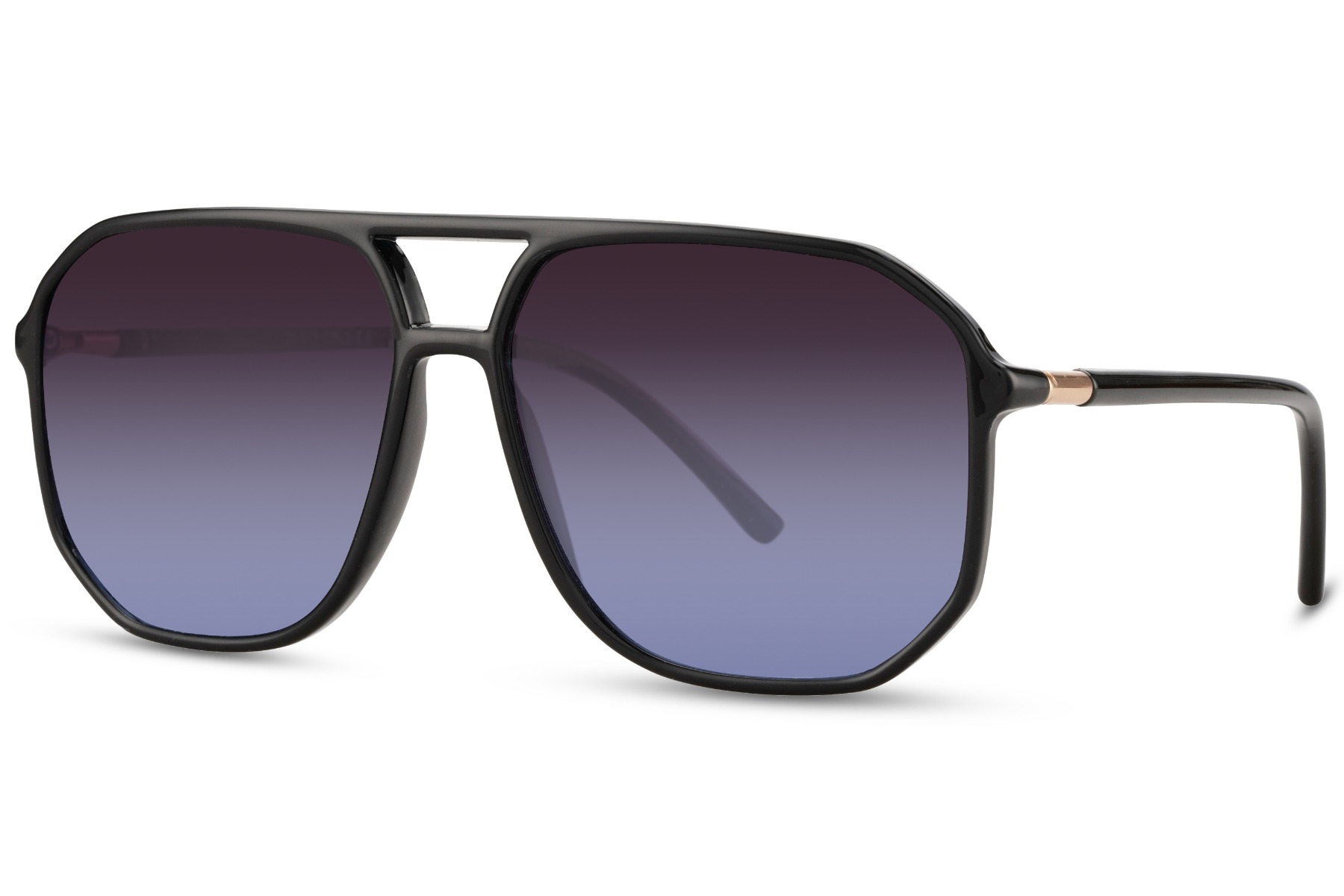 Gafas de Sol Aviador Montura Negra Lente Morada Eco