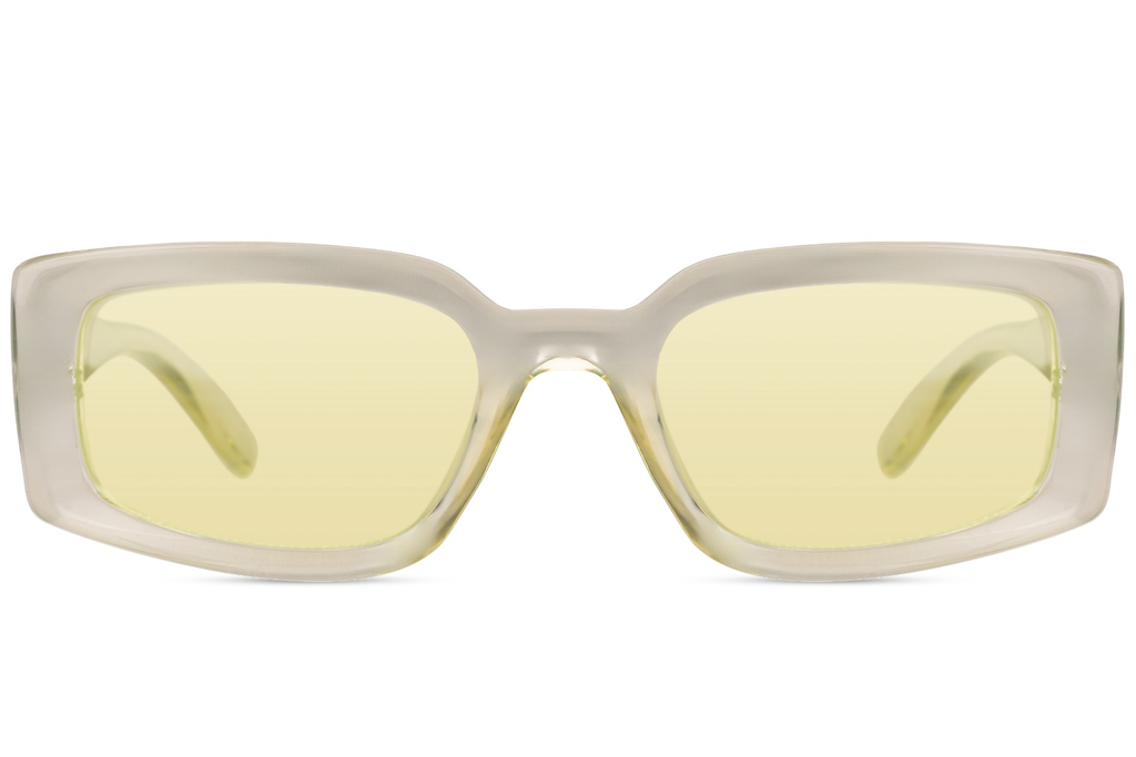 Gafas de Sol Rectangulares Montura Verde Lente Amarilla Eco