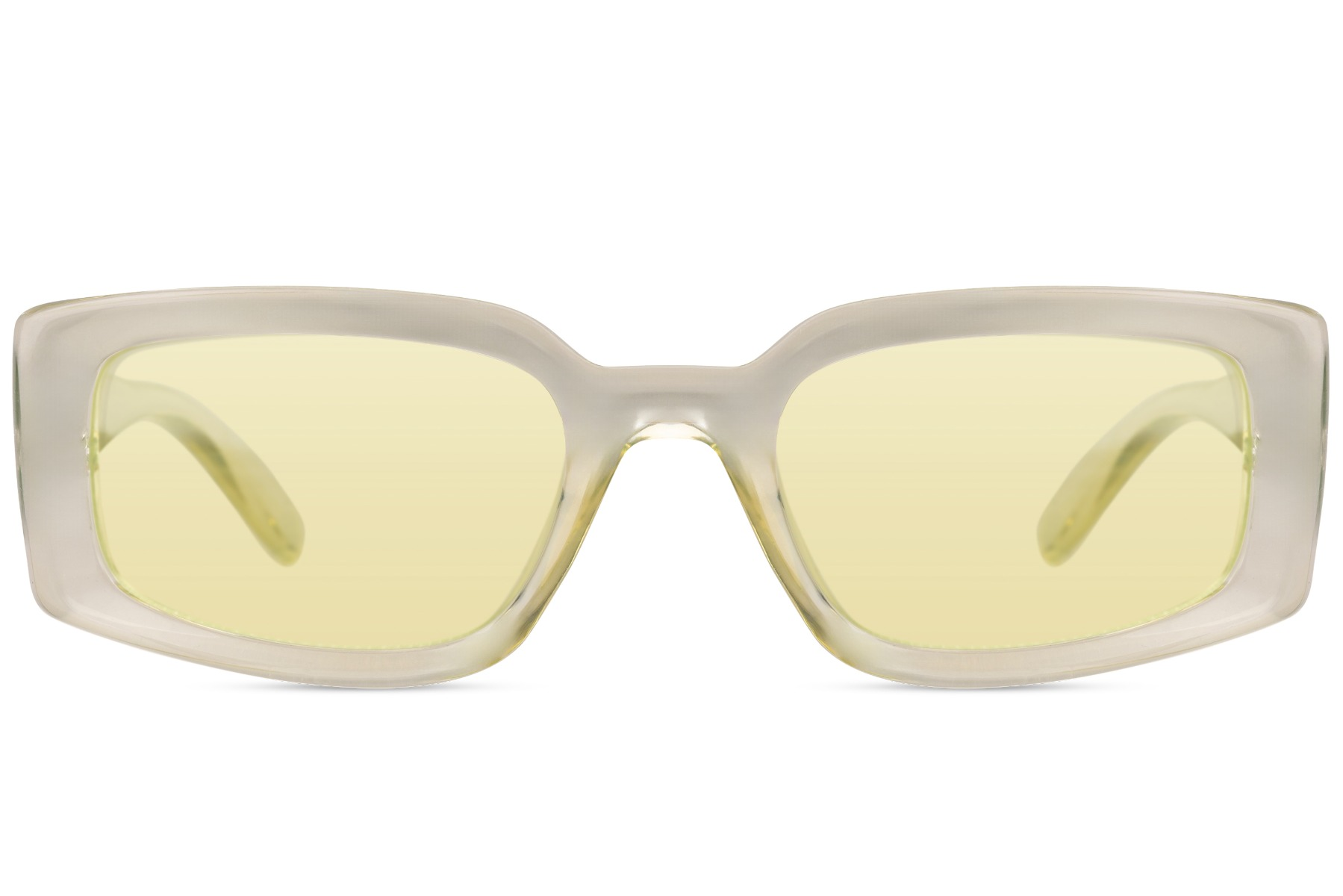 Gafas de Sol Rectangulares Montura Verde Lente Amarilla Eco