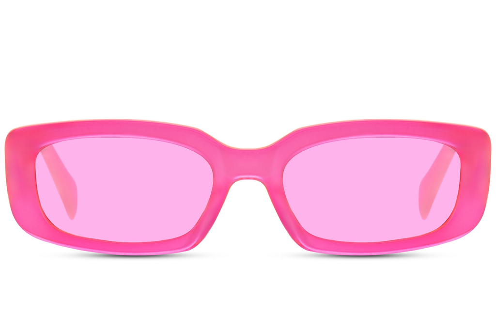Gafas de Sol Rectangulares Montura Rosa Lente Rosa