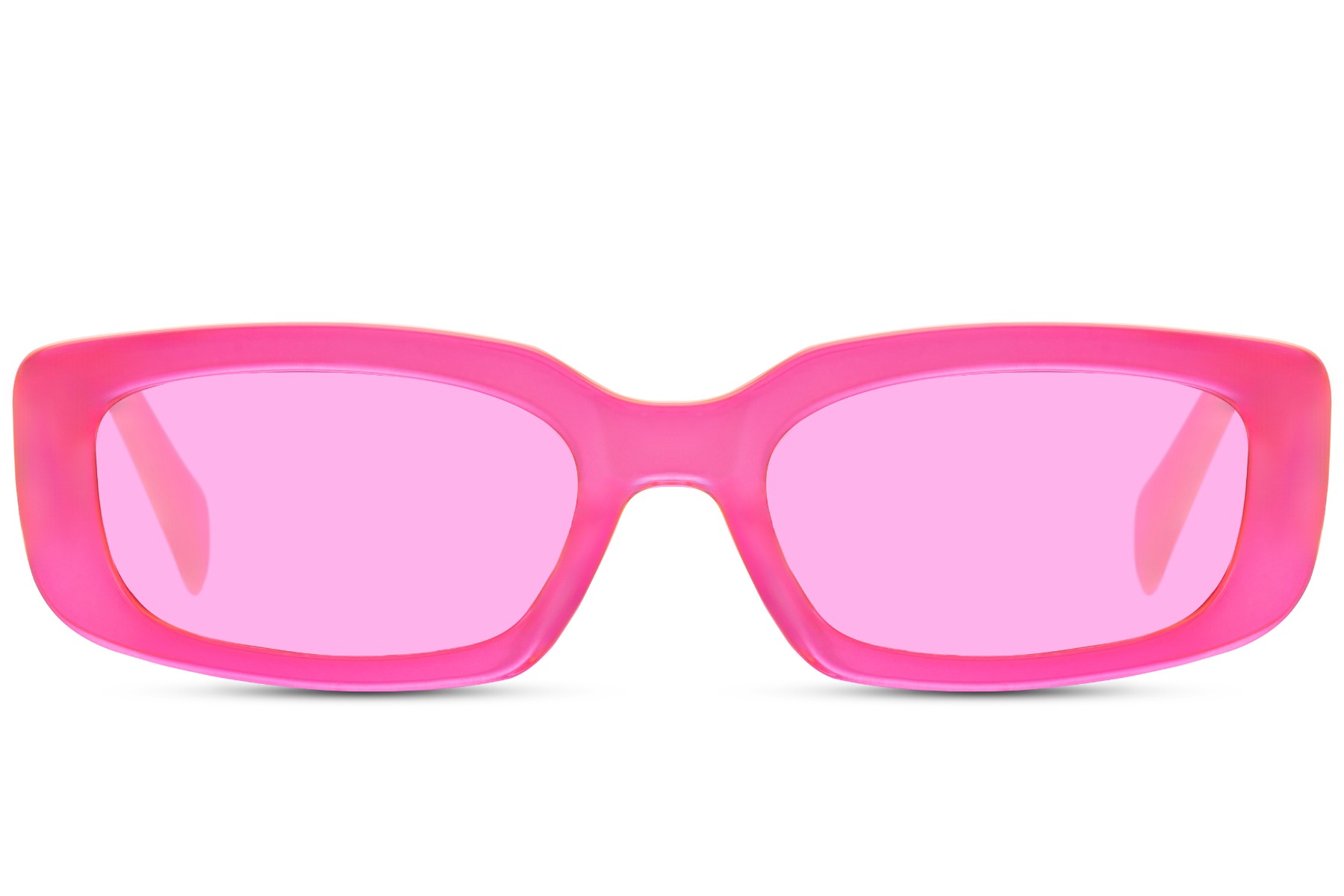 Gafas de Sol Rectangulares Montura Rosa Lente Rosa