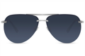 Gafas de Sol Aviador Montura Plateada Lente Azul