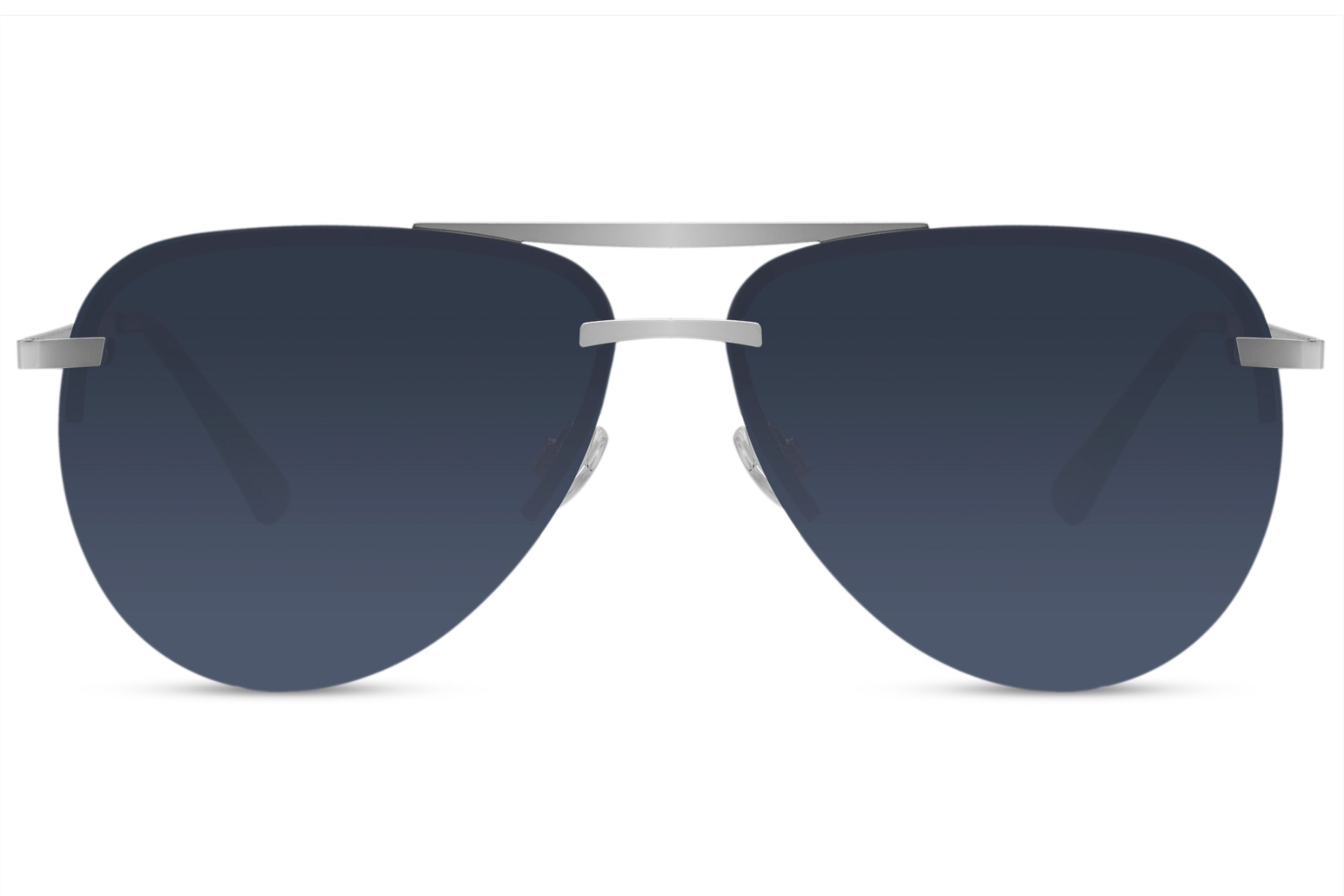 Gafas de Sol Aviador Montura Plateada Lente Azul