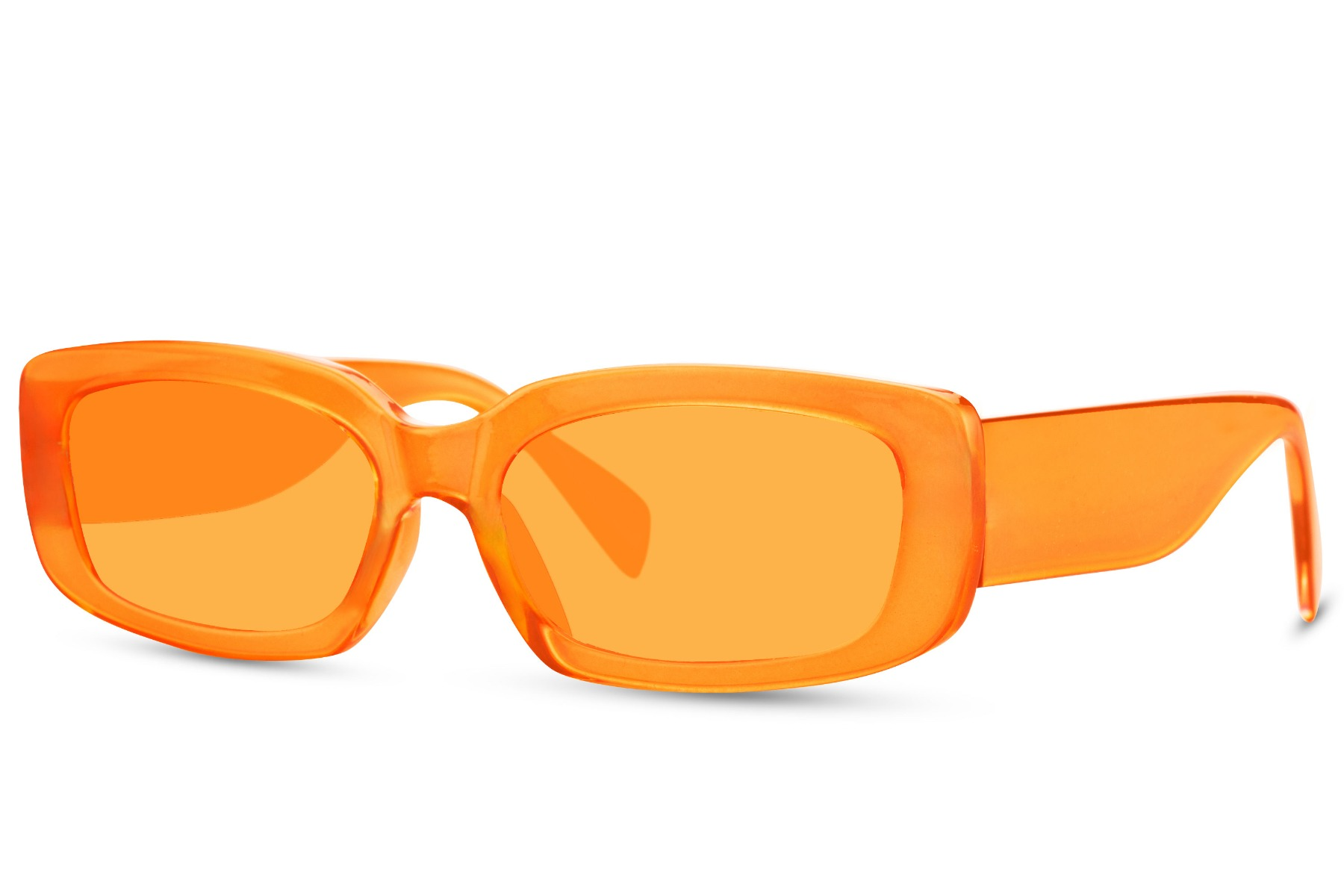 Gafas de Sol Rectangulares Montura Naranja Lente Naranja