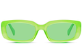 Gafas de Sol Rectangulares Montura Verde Lente Verde