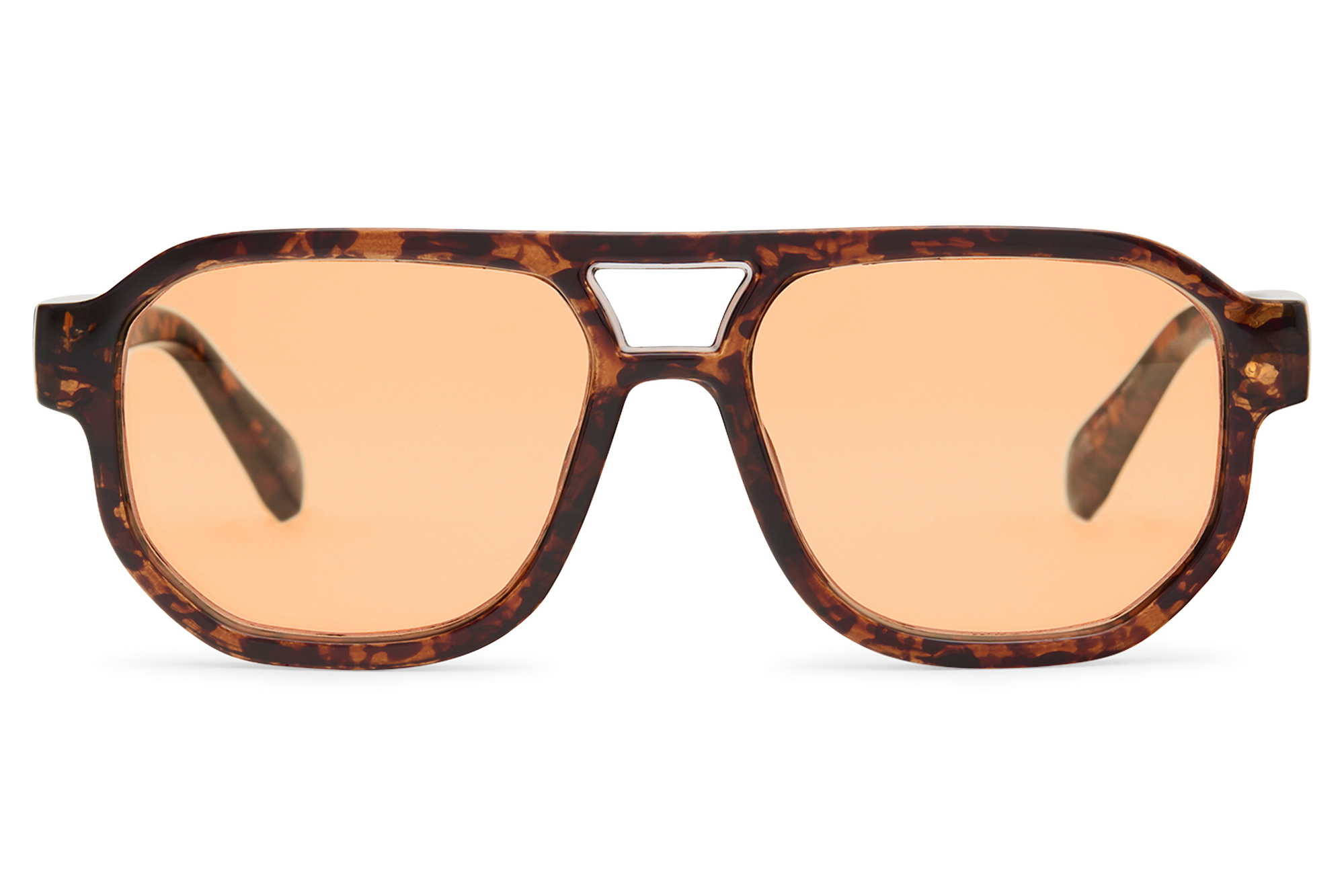 Gafas de Sol Aviador Cuadrado Carey Marrón Lente Marrón Eco