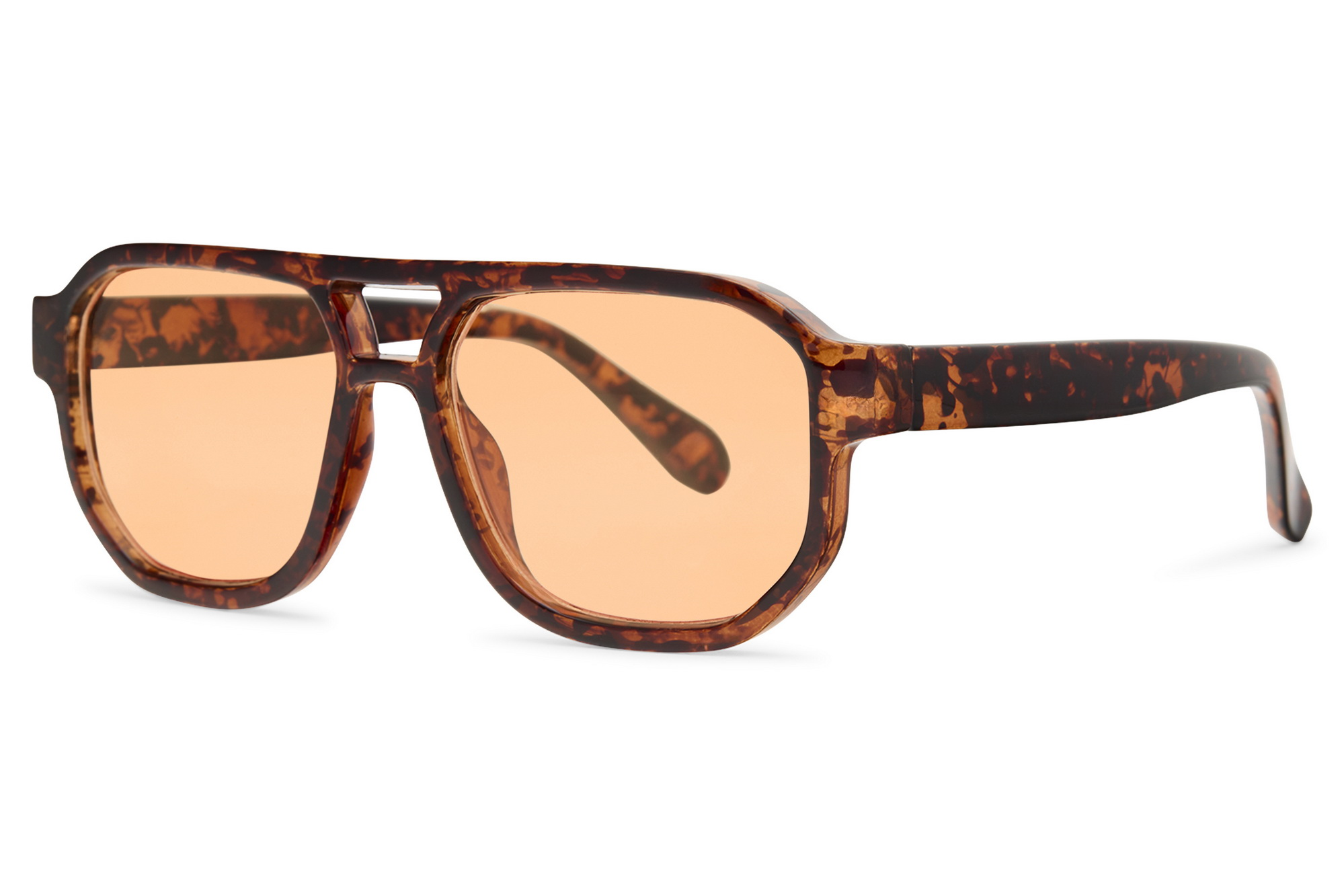 Gafas de Sol Aviador Cuadrado Carey Marrón Lente Marrón Eco