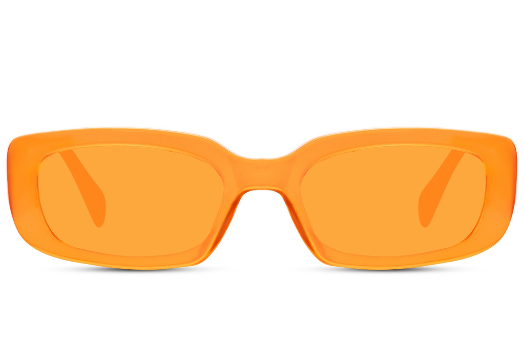 Gafas de Sol Rectangulares Montura Naranja Lente Naranja