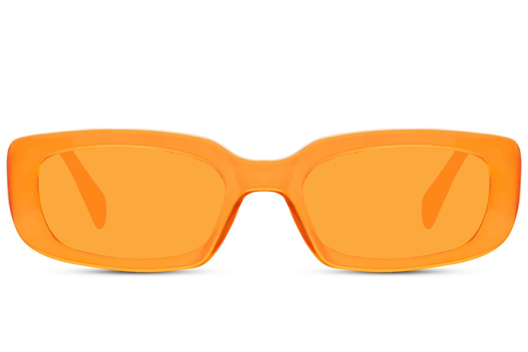 Gafas de Sol Rectangulares Montura Naranja Lente Naranja
