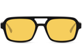 Gafas de Sol Aviador Cuadrado Montura Negra Lente Amarilla Eco