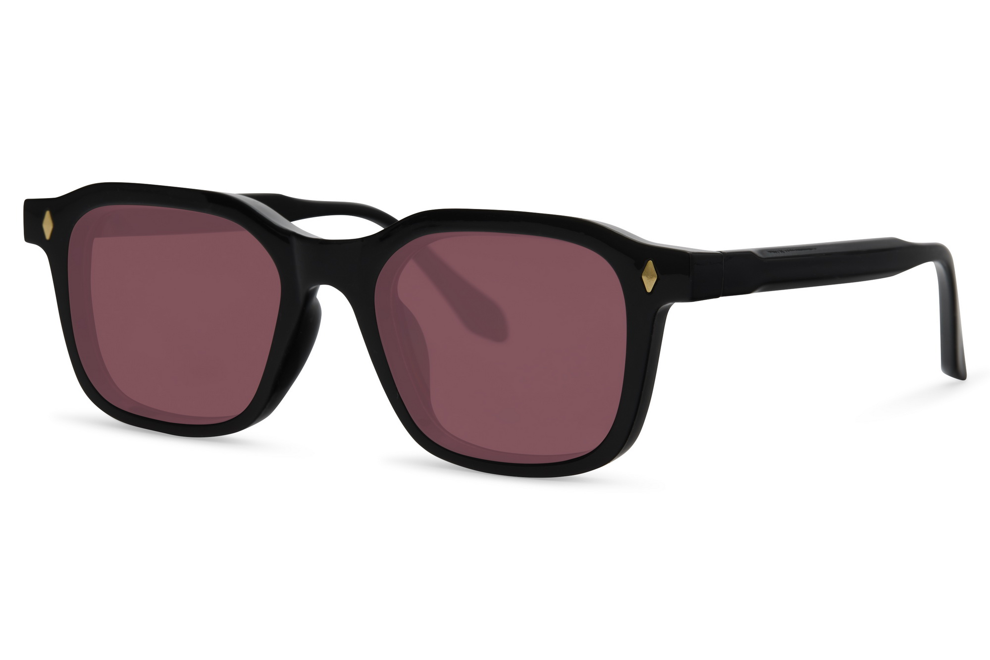 Gafas de Sol Cuadradas Montura Negra Lente Rosa