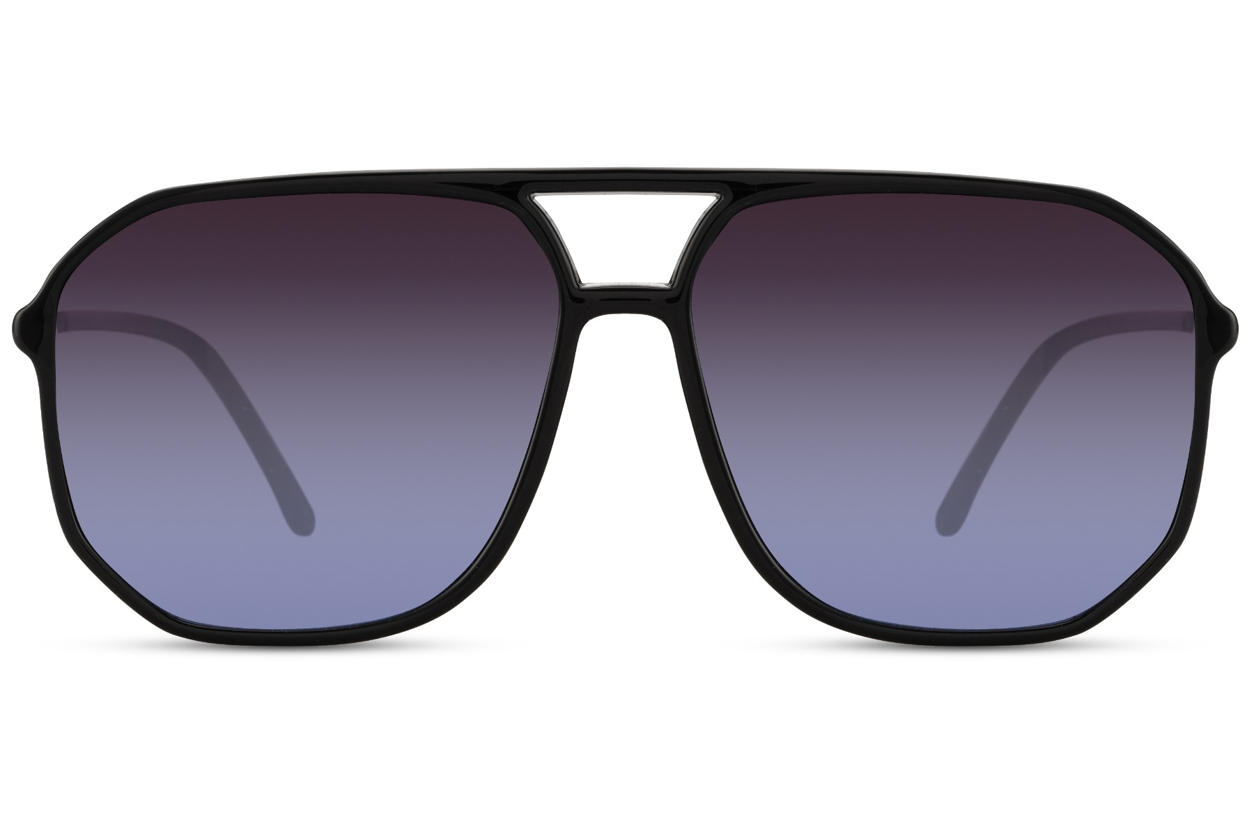 Gafas de Sol Aviador Montura Negra Lente Morada Eco