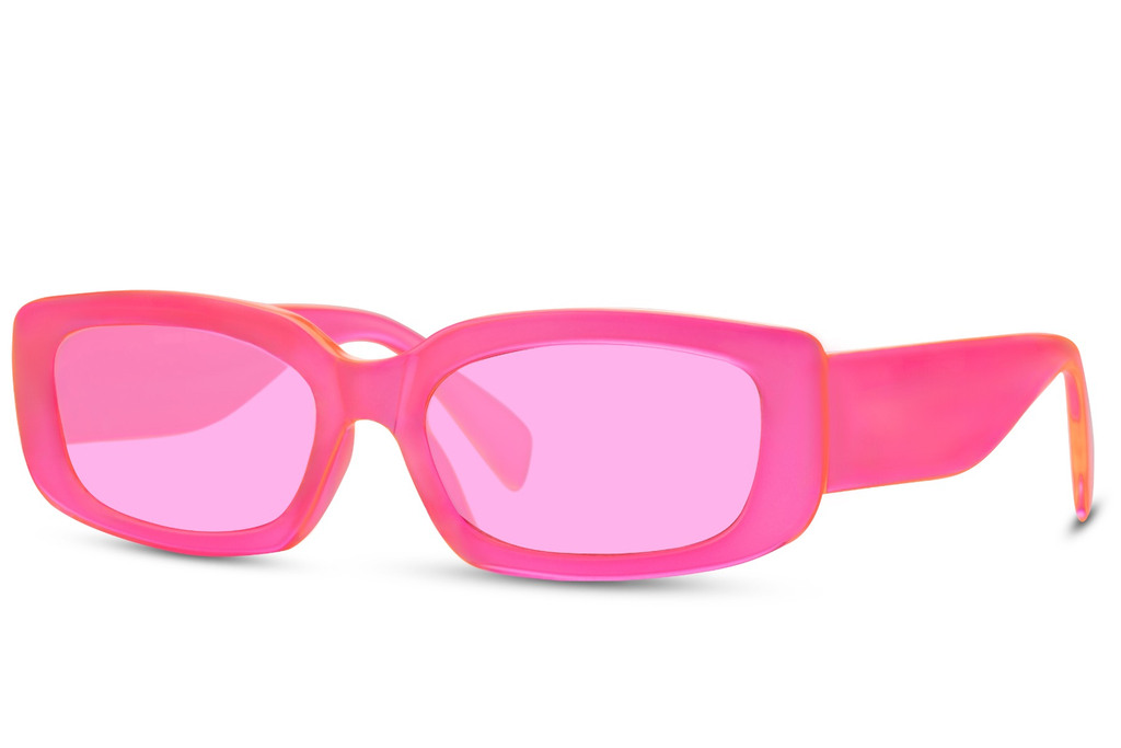 Gafas de Sol Rectangulares Montura Rosa Lente Rosa