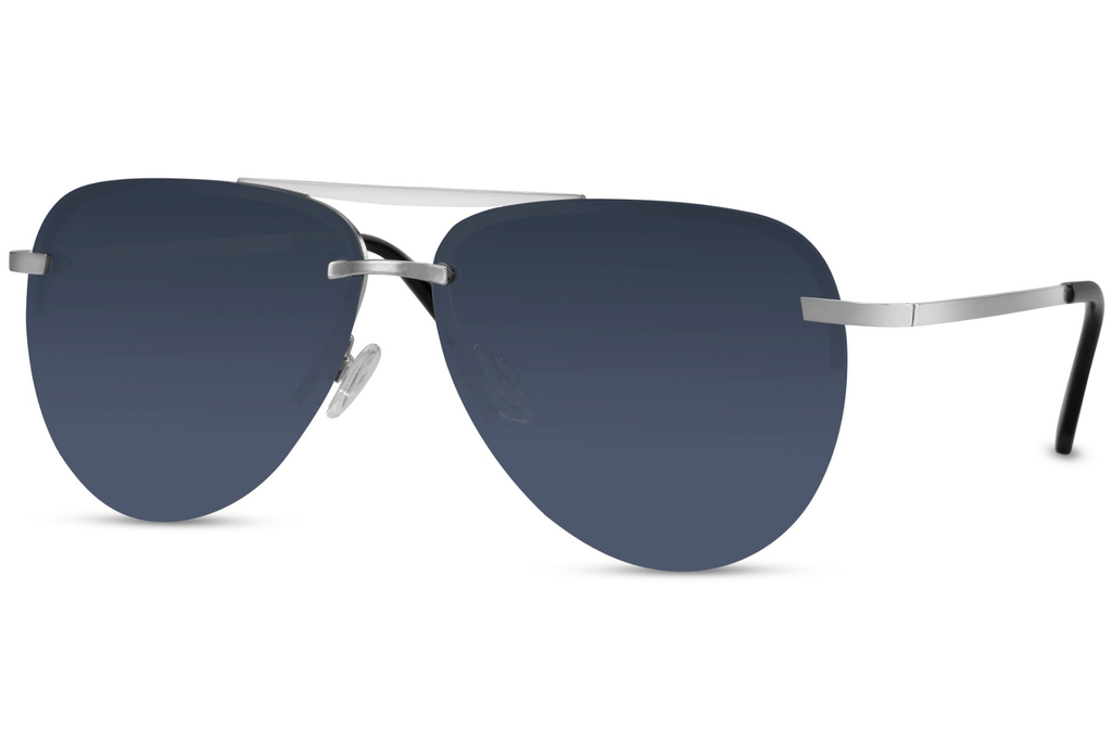 Gafas de Sol Aviador Montura Plateada Lente Azul