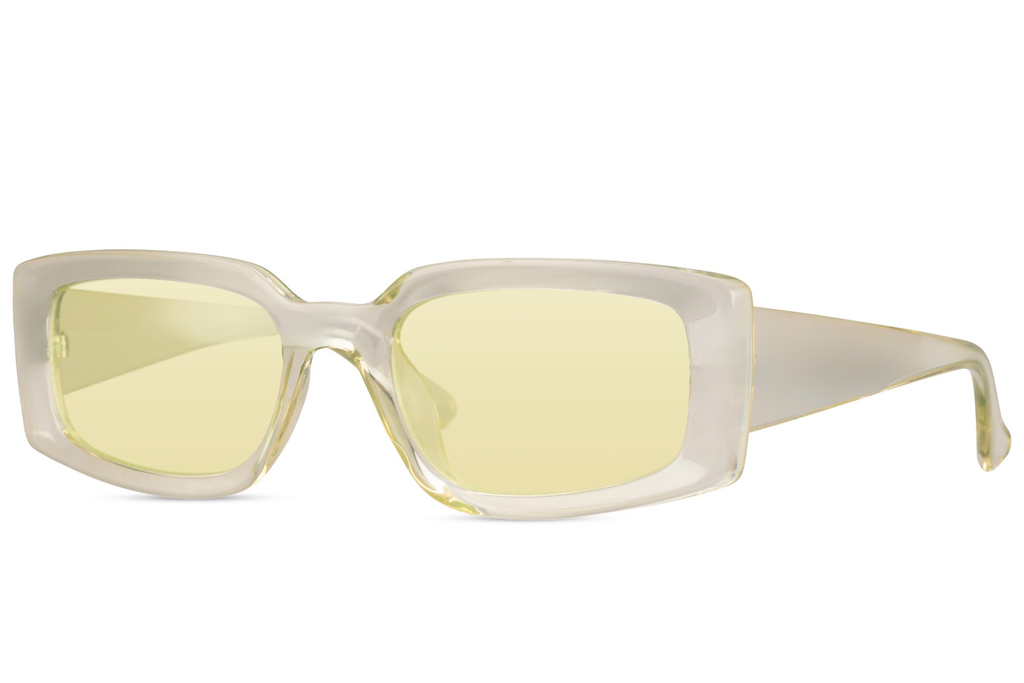 Gafas de Sol Rectangulares Montura Verde Lente Amarilla Eco