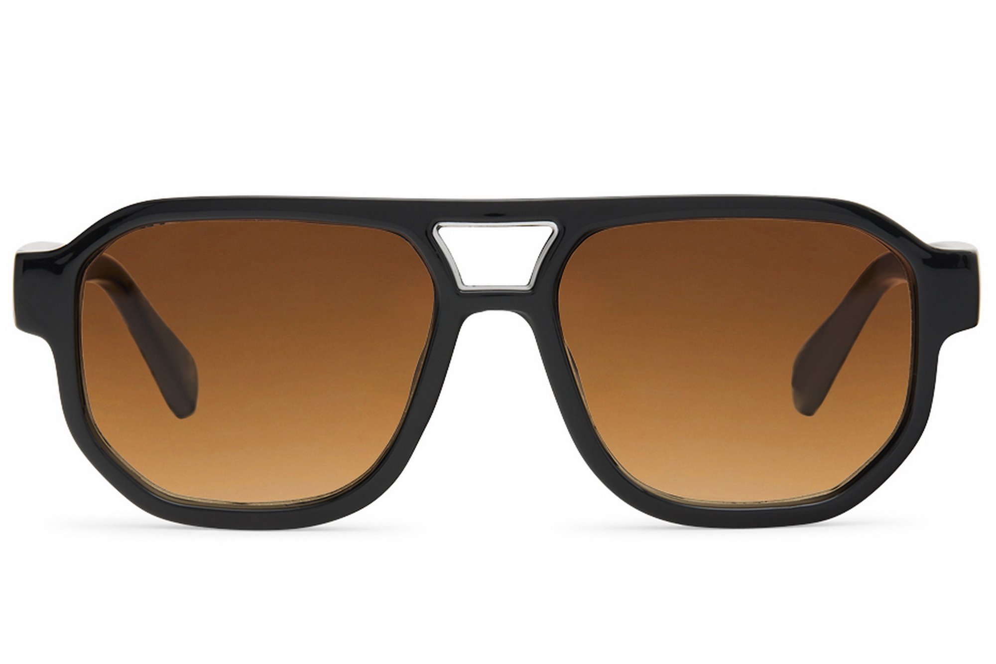 Gafas de Sol Aviador Chunky Montura Negra Lente Naranja Eco