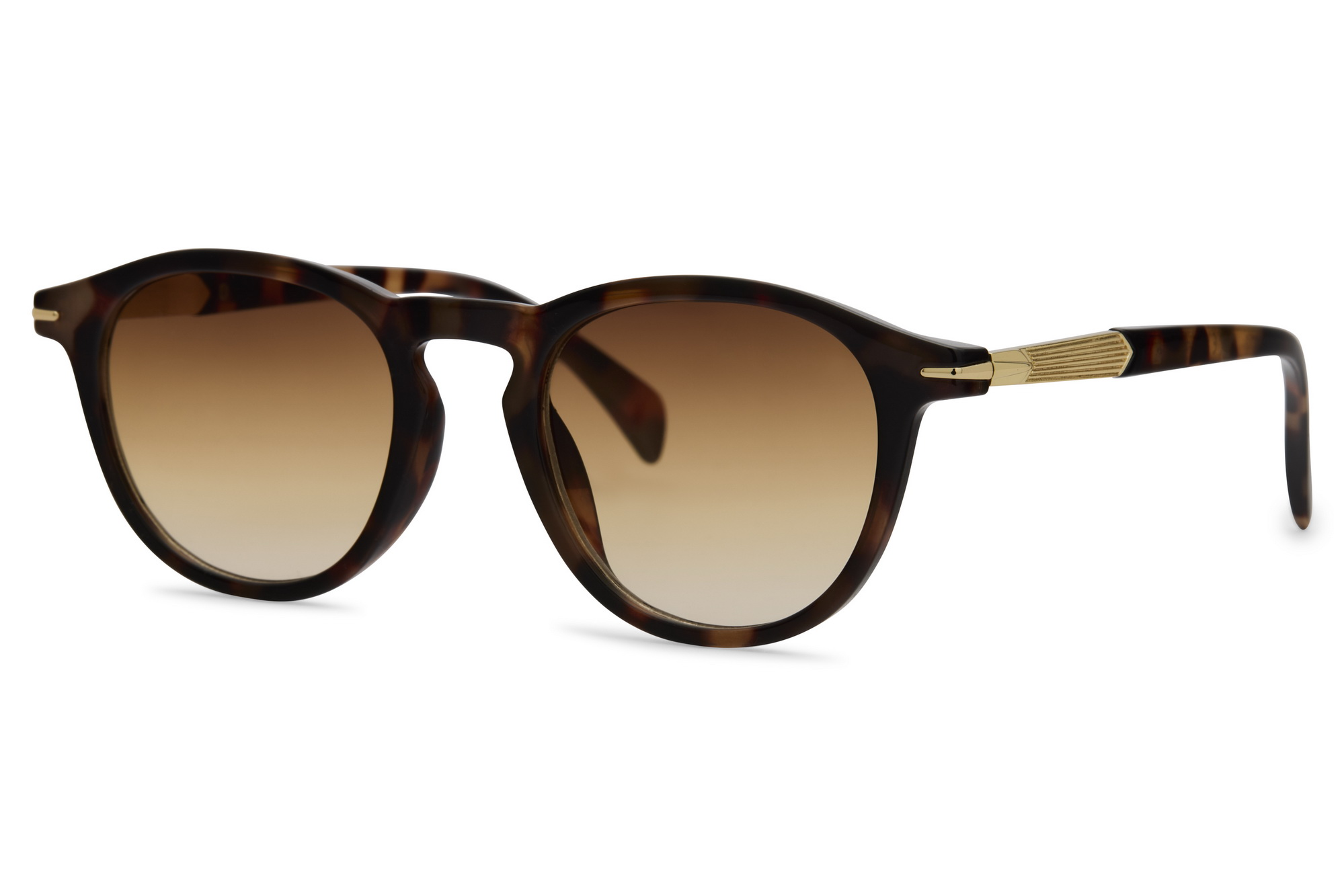Gafas de Sol Panto Carey Marrón Lente Marrón Degradado